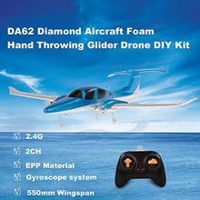 Load image into Gallery viewer, Cigooxm GD006 DA62 2.4G 2CH Remote Control Diamond Aircraft RC Airplane 550mm Wingspan Foam Hand Throwing Glider Drone DIY Kit for Kids Beginners
