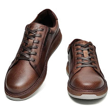 Load image into Gallery viewer, Men's Casual Oxford Dressy Sneakers Fashion Walking Shoes for Men Lychee Pattern Genuine Leather Upper Dark Brown Size 9.5
