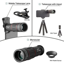 Load image into Gallery viewer, Apexel Phone Photography Kit-Flexible Phone Tripod +Remote Shutter +4 in 1 Lens Kit- 18X Telephoto Lens, Fisheye, Macro &amp; Wide Angle Lens for iPhone 11/XS Max/XR/ XS/X 8 7 Plus Samsung OnePlus Phones
