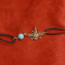 Load image into Gallery viewer, Asoodehdelan Gold Pt Iranian Persian Turquoise Farvahar Faravahar Bracelet Iran Persia Gift Farohar Art (Antique Gold)
