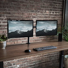 Load image into Gallery viewer, VIVO Dual Monitor Desk Mount, Heavy Duty Fully Adjustable Stand, Fits 2 LCD LED Screens up to 30 inches, Black, STAND-V002
