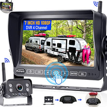 Load image into Gallery viewer, Wireless Backup Camera for RV HD 1080P with 7 Inch DVR Monitor High-Speed Rear View Observation System for RVs Trucks Trailers 5th Wheels with Adapter Compatible with Furrion Pre-Wired RV Rohent R9
