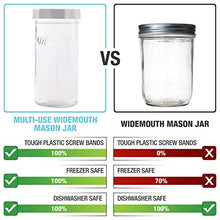 Load image into Gallery viewer, Masontops Multi-Use Wide Mouth Mason Jars - Large 24 Oz Jar Size -13 Piece Set - 4 Pack of Glass Jars &amp; Blackboard Lids

