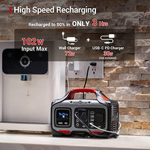 Load image into Gallery viewer, ROCKPALS 300W Portable Power Station, 280wh (78000mAh) Solar Generator with 110V Pure Sine Wave AC Outlet, USB-C PD Input/Output, QC 3.0, CPAP Backup Lithium Battery for Outdoor Camping Emergency
