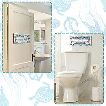 Load image into Gallery viewer, 2 Pieces Funny Bathroom Signs Ocean Theme Beach Bathroom Decors Bathroom Rules Sign Plaque Wooden Funny Bathroom Decor Sign Guest Hanging Wall Art Decorative Signs Rustic Wall Art (Chic Style)
