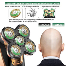 Load image into Gallery viewer, Head Shavers for Bald Men, CHLANT Bald Head Shavers for Men Cordless Rechargeable,Electric Shavers Wet&amp;Dry Waterproof 5 in 1 Rotary Shaver Electric Razor Grooming Kits with Hair Clippers Beard Trimmer
