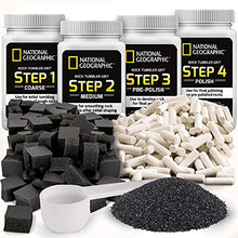 Load image into Gallery viewer, NATIONAL GEOGRAPHIC Rock Tumbler Media – The Ultimate Rock Polishing Supplies Kit, 4 Stage Bulk Rock Tumbler Grit, 1.5 Pounds of Ceramic Pellets, GemFoam Polishing Tumbling Media
