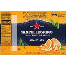 Load image into Gallery viewer, Sanpellegrino Italian Sparkling Drink Aranciata, Sparkling Orange Beverage, 6 Pack of 11.15 Fl Oz Cans
