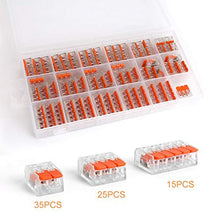 Load image into Gallery viewer, TYUMEN 75 PCS Lever Wire Connectors, Lever Home Compact Splicing Connector - 2 Port, 3 Port, 5 Ports Electric Cable Clamp Connector for AWG 22-12 Electrical Cables Solid Stranded Flexible Wires
