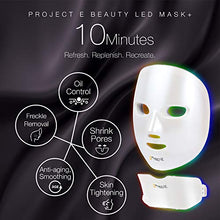 Load image into Gallery viewer, Project E Beauty Photon Skin Rejuvenation Face &amp; Neck Mask | Wireless LED Photon Red Blue Green Therapy 7 Color Light Treatment Anti Aging Spot Removal Wrinkles Whitening Facial Skin Care Mask

