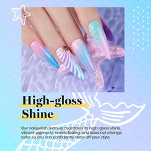 Load image into Gallery viewer, Beetles Gel Nail Polish Kit, Mermaid 20 Colors Soak Off Gel Polish Starter Kit with 1 Base Coat 1 Glossy &amp; 1 Matte Top Coat 3 Nail Brushes 6 Colors Glitter 1 Mermaid Nail Stickers Holiday Gifts Set
