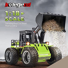 Load image into Gallery viewer, kolegend Remote Control Bulldozer Rc Toy Truck, 1/18 Scale RC Construction Vehicles Metal Front Loader 4WD Truck for Boys Girls Kids with Rechargeable Battery
