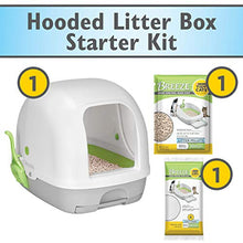 Load image into Gallery viewer, Purina Tidy Cats Hooded Litter Box System, BREEZE Hooded System Starter Kit Litter Box, Litter Pellets &amp; Pads, 10.37 lb (00070230168689)
