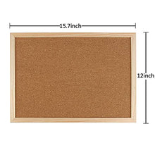 Load image into Gallery viewer, Cork Board Bulletin Board - 15.7"X 12" Vision Board Wood Frame Corkboard Message Board Wall Mounted Pin Board for School, Home &amp; Office (with Pins, Hardware, Rope)
