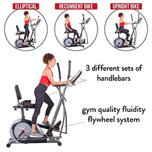 Load image into Gallery viewer, Body Champ 3-in-1 Home Gym, Upright Exercise Bike, Elliptical Machine &amp; Recumbent Bike, Trio Trainer Exercise Machine Plus Two Upper Body Options, Silver, BRT7989
