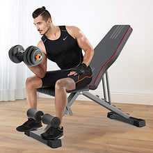 Load image into Gallery viewer, OUNUO Adjustable Weight Bench Foldable, Fitness Workout Bench Weight Lifting Sit-up Multi-use Exercise Bench Flat Incline Decline Bench Press for Home Gym Training

