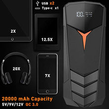 Load image into Gallery viewer, Car Jump Starter, SUNPOW 2000A Peak 20000mAh Lithium Jump Starter Pack(Up to All Gas and 8.5L Diesel),12V Battery Booster for Cars, Trucks, SUV, Portable Power Pack with LCD Screen &amp; LED Light
