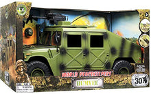 Load image into Gallery viewer, Click N' Play Military Jumbo 12" Long Humvee Vehicle Action Figure Play Set with Accessories (CNP30558-)
