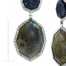 Load image into Gallery viewer, Silpada 'Lapis of Luxury' Natural Lapis &amp; Labradorite Drop Earrings in Sterling Silver
