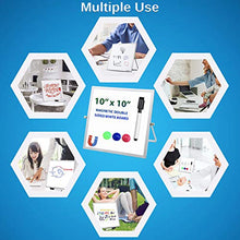 Load image into Gallery viewer, Small Dry Erase White Board 10 x 10 inch, Magnetic Double Sided Portable Mini Whiteboard Easel with Black Marker and 3 Magnets, Reversible Desktop to Do List Notepad for Office Home School
