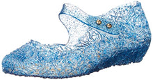 Load image into Gallery viewer, Frozen Inspired Elsa Costumes Flats Shoes, Snow Queen Princess Birthday Sandals for Little Girls, Toddler or Kids US Size 8 Blue
