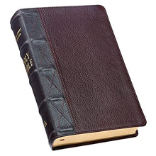 Load image into Gallery viewer, KJV Holy Bible, Giant Print Standard Size Premium Full Grain Leather Red Letter Edition - Thumb Index &amp; Ribbon Marker, King James Version, Burgundy/Mahogany
