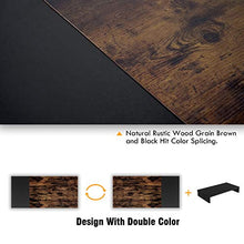 Load image into Gallery viewer, Nost &amp; Host Computer Desk with Storage Shelves and Free Large Monitor Stand, Sturdy Wooden Modern Industrial Home Office PC Laptop Study Writing Table Workstation, 47.2 inches, Rustic Brown and Black

