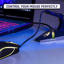 Load image into Gallery viewer, KLIM Bungee Holder for Gaming Mouse - 3 x USB 3.0 Hub - Multi Functional Product - Backlit - Wired Mouse Cable Holder - [ New Version ]
