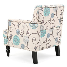 Load image into Gallery viewer, Christopher Knight Home Harrison Fabric Tufted Club Chair, White / Blue
