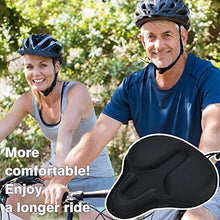 Load image into Gallery viewer, DAWAY C9 Comfortable Exercise Bike Seat Cover - Extra Large Wide Foam &amp; Gel Padded Bicycle Saddle Cushion for Women Men, Fits Spin, Stationary, Cruiser Bikes, Indoor Cycling, Soft
