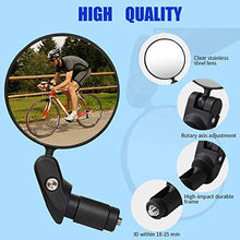 Load image into Gallery viewer, TKONG 2PCS Bike Mirrors, Safe Rearview Mirror Bicycle Cycling Rear View Mirrors Adjustable Rotatable Handlebar Mounted Convex Glass Mirror for Mountain Road Bike
