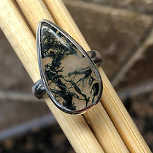 Load image into Gallery viewer, Natural Green Moss Agate 925 Solid Sterling Silver Ring Size 6
