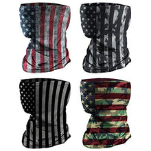 Load image into Gallery viewer, 4 PCS Kids Face Mask Neck Gaiters Full-Coverage Bandanas Headband Tube Neck for Boys Girls(B American Flag/Pack of 4, 7-10T/8.2713.39inch)
