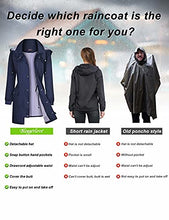 Load image into Gallery viewer, Women Raincoat Hooded Trench Coat Active Outdoor Rain Jacket Lightweight Rain Coats Navy Blue XL

