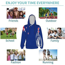 Load image into Gallery viewer, Zealand Police Flag Print Hoodies Kids 3D Print Sweatshirts Long Sleeve Pullover Hoodies with Pocket for Teen Boys and Girls Black
