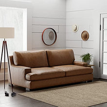 Load image into Gallery viewer, Amazon Brand – Stone &amp; Beam Lauren Genuine Leather Down-Filled Oversized Sofa Couch, 89"W, Cognac

