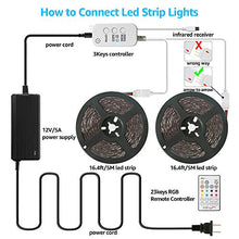Load image into Gallery viewer, LED Strip Lights,Reemeer RGB LED Strip Lights Kit 32.8ft/10M SMD5050 300 LEDs Color Changing LED Lights Strip with Remote APP Control Sync to Music Apply LED Lights for Bedroom Kitchen Party
