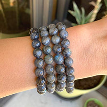 Load image into Gallery viewer, Natural Grade A Labradorite Gemstone Bracelet 7 inch Stretchy Chakra Gems Stones Healing Crystal Energy Quartz Rocks GB8-10
