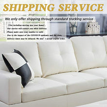Load image into Gallery viewer, Ainehome Faux Leather 3 Piece Sectional Sofa Couch Set, L-Shaped Modern Sofa with Chaise Storage Ottoman and Pillows for Living Room Furniture, Right Hand Facing Sectional Sofa Set White
