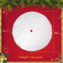 Load image into Gallery viewer, Christmas Tree Skirt, 50 Inch Thicker &amp; Ultra Soft White Christmas Plush Tree Skirt, Machine Washable &amp; Dryable Snowy White Fur Tree Skirt for Christmas Decorations and Ornaments
