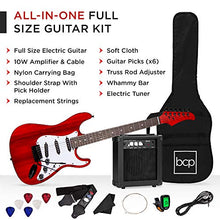 Load image into Gallery viewer, Best Choice Products 39in Full Size Beginner Electric Guitar Starter Kit w/Case, Strap, 10W Amp, Strings, Pick, Tremolo Bar - Cherry Red
