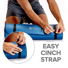 Load image into Gallery viewer, Gaiam Essentials Thick Yoga Mat Fitness &amp; Exercise Mat With Easy-Cinch Yoga Mat Carrier Strap, Teal, 72"L X 24"W X 2/5 Inch Thick
