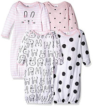 Load image into Gallery viewer, Gerber baby boys 4 Pack Nightgown, Pink Bunny, 0-6 Months US
