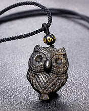 Load image into Gallery viewer, Lightock Gold Obsidian Owl Gift Necklace Pendant Lovely Animal for Women Natural Gemstone Protection Healing Crystal Stones

