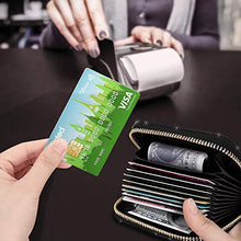 Load image into Gallery viewer, Women's Small Credit Card Holder,Credit Card Wallet RFID Blocking Genuine Leather Card Holder, Gold Grey
