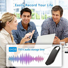 Load image into Gallery viewer, 64GB Keychain Voice Recorder, Vandlion Voice Activated Recorder with Triple Noise Reduction, Small Audio Recorder for Lecture, Interview, Meeting and More
