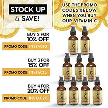 Load image into Gallery viewer, Vitamin C Serum for Face (2oz) with Hyaluronic Acid and Vitamin E Natural Skin Care Facial Treatment Neck &amp; Chest Anti-Aging Serum Fights Pigmentation Fine Lines and Wrinkles
