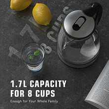 Load image into Gallery viewer, HadinEEon Electric Kettle 1.7L Glass Electric Tea Kettle (BPA Free) Cordless Teapot, Portable Electric Hot Water Kettle with Auto Shutoff Protection, Stainless Steel Lid &amp; Bottom
