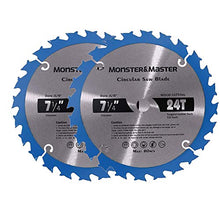 Load image into Gallery viewer, Monster&amp;Master Metal Cutting Circular Saw Blade for Wood and Plastic, 7-1/4-inch x24T x 5/8-inch, MM-LW-001x2

