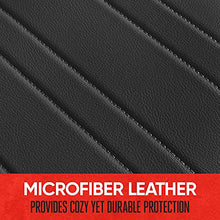Load image into Gallery viewer, Motor Trend Black Faux Leather Car Seat Covers for Front Seats, 2-Pack – Padded Car Seat Cushions with Storage Pockets, Premium Interior Covers for Auto Truck Van SUV
